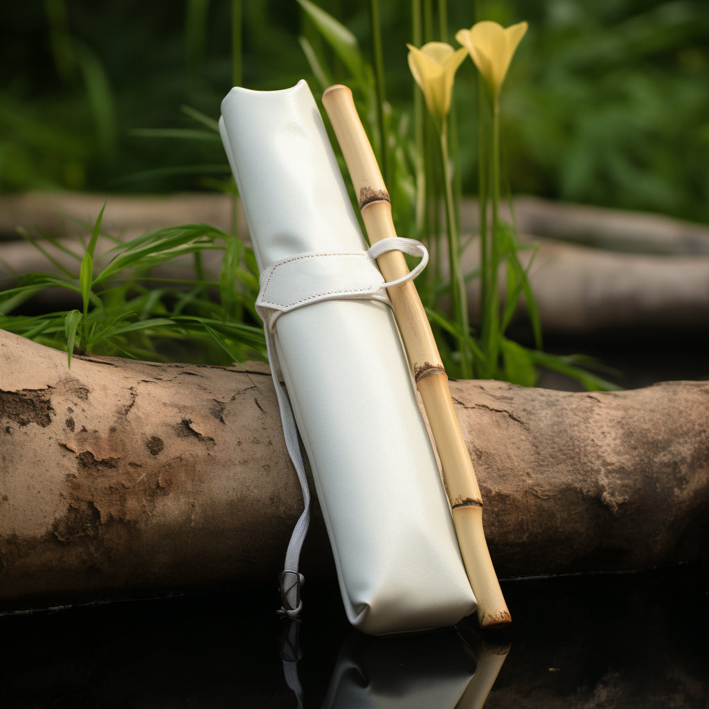 White stick case with front strap